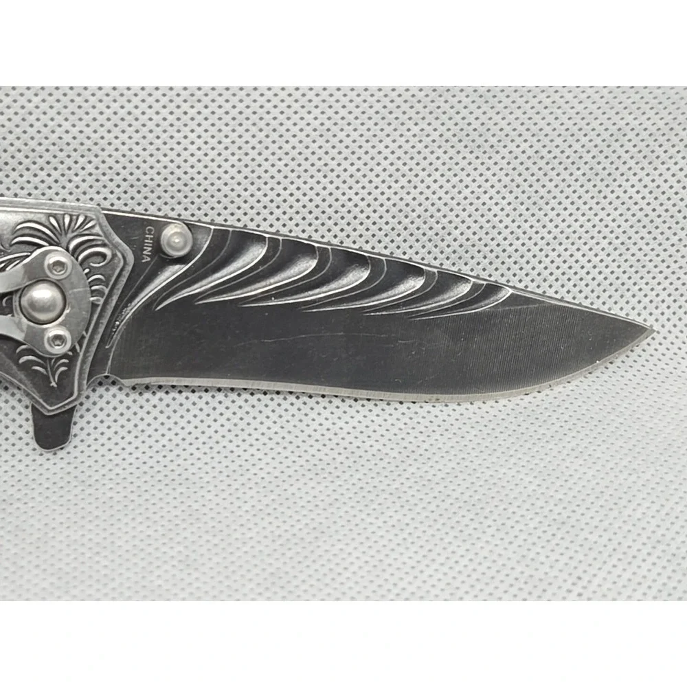 Steel Warrior Pearlex Inlay Spring Assisted Knife 4 5/8 Closed